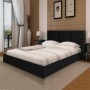 Pack Cama Quadrados (Preta) + Estrado (200x160cm)