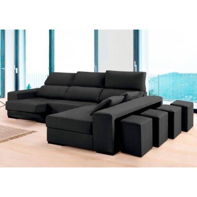 Sofá 2L + Chaise Long Mozart de Luxo (275x155cm)